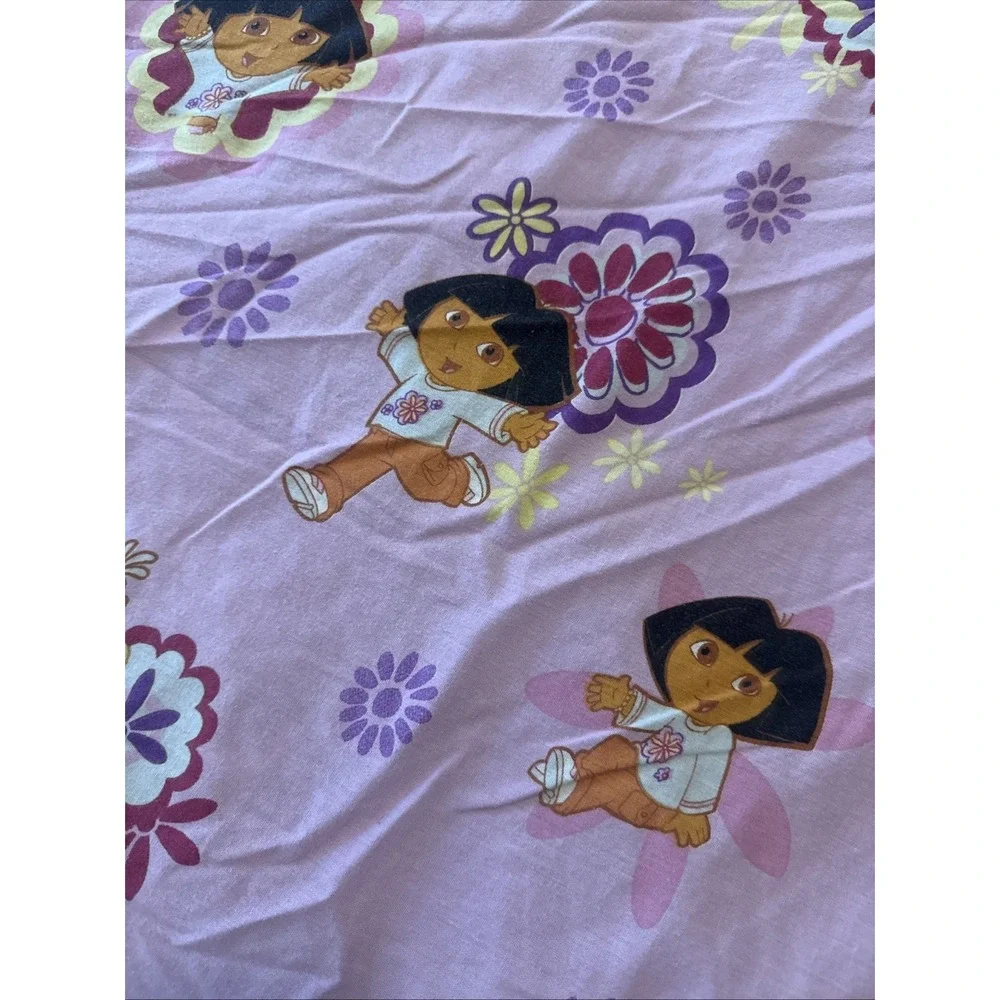Vintage 2003 Viacom Nickelodeon Dora The Explorer Twin Flat Sheet Kids Bedding